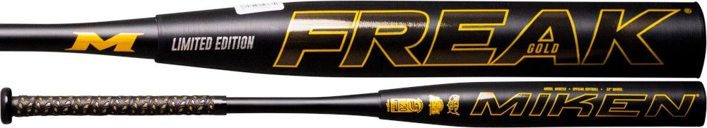 2022 Miken Freak Gold Limited Edition Adult USSSA Maxload Slowpitch Softball Bat MGD21U